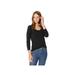 Lark & Ro Women's Jersey Pima Cotton/Modal Scoop Neck Long Sleeve T-Shirt, Black, X-Small