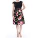 SANGRIA Womens Black Floral Short Sleeve Boat Neck Below The Knee Fit + Flare Party Dress Size: 8