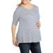 Maternity Plus-Size Elbow Sleeve Hi-Low Top