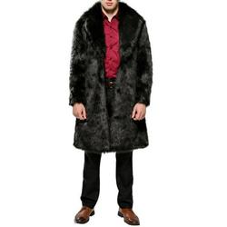 Cocloth Jacket Jacket Men Luxury Winter Long Faux Fur Coat Male Warm Thick Fox-Fur Jacket Fur Outerwear Casual Lapel Parka Coat