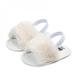 Faux Fur Baby Shoes Summer Cute Girls Soft Sole Shoes Plush Slide Sandal Infant First Walkers Anti-slip Walking Shoes