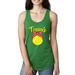 Wild Bobby, Tennis Mom Cute Bow Ribbon Tennis Ball, Mother's Day, Women Racerback Tank Top, Kelly, Medium