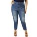 Agnes Orinda Juniors Plus Size Denim Jeans Chambray Pants Mid Rise Skinny Jean