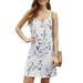 Avamo Beach Boho Floral Dress Women Ladies Casual Tunic Tank Cami Dress Cute and Sexy Summer V-neck Spaghetti Strap Dress