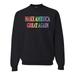 Make America Great Again Lesbian Gay Rainbow Mens Political Crewneck Graphic Sweatshirt, Black, X-Large