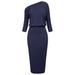 Women One Shoulder Hips-Wrapped Bodycon Party Pencil Dress Sexy Club Dress