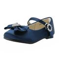 Dream Pairs Kids Toddlers Girls Fashion Mary Jane Flats Shoes Casual Princess Dress Shoes Angel-22 NAVY/SATIN Size 4T
