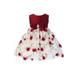 Crayon Kids Baby Girls Red Bow Floral Embellished Flower Girl Dress