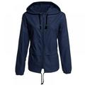 Gargrow Fashion Thin Section Ladies Waterproof Clothing Hooded Drawstring Outdoor Hiking Rain Jacket Women Jackets