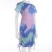 ZIYIXIN Women's Short Sleeve T-Shirt Dress Tie-Dye Floral Pattern Slim Hip Mini Dress (S/M/L/Xl)