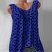 Women's Summer Leisure Dot Printing V-Word Collar Sleeveless Irregular Dyed Vest