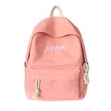 Canvas Backpack for Student Double Zipper Letter Printing School Bag Travel Rucksack for Boys Girls