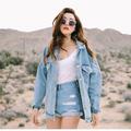 Women Autumn Winter Denim Jacket Long Sleeve Jeans Coat Casual Loose Outwear Coats New