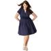 ellos Women's Plus Size Sandy Shirtwaist Dress