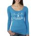 Its All Fun And Games Until Someone Burns Their Wiener Humor Womens Scoop Long Sleeve Top, Vintage Turquoise, Small