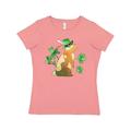 Inktastic St. Patrick's Day Bunny in Green Hat with Shamrocks Adult Women's T-Shirt Female