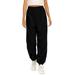 8. Niuer Womens Loose Yoga Pants Pockets Wide Leg Comfy Elastic Waist Baggy Straight Lounge Running Workout Tracksuit Pants Trousers Black L
