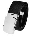 Cut to Fit Men's Golf Casual Belt Silver Slider Buckle 1.5 Width with Adjustable Canvas Web Belt XX-Large Black