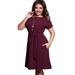 Clothes For Women Stylish Casual Women Dresses Large Size Women's Summer Mini Dresses Short Sleeve Dress Burgundy 6XL