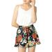 Allegra K Women's High Waist Elastic Back Belted Ruffle A-Line Floral Shorts