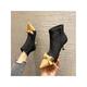 LUXUR Women Ladies Pointed Toe Ankle Boots Fashion Booties Pumps Shoes Party Casual Outdoor