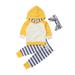 wsevypo Newborn Baby Boys Girls Hooded Sweatshirt Top+Long Stripe Pants+Headband 3pcs