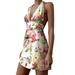 Julycc Women's Printed Open Back Sleeveless Printed Short Lace Up Dress