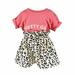 Baby Girls Kid Clothes Set Summer Cute Toddler Girl Clothes 2PCS Short Sleeve T-shirt Top + Leopard Shorts Outfits Sets