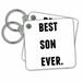 3dRose Best Son Ever, Black Letters On A White Background - Key Chains, 2.25 by 2.25-inch, set of 2