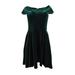 Aqua Women's Off-The-Shoulder Velvet Fit & Flare Dress