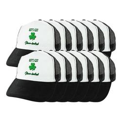 St Pattys Day Accessories Let's Get Sham-rocked Green Shamrock Hats Lucky Hats 12-Pack Trucker Hats