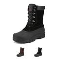 Nortiv 8 Mens Winter Warm Outdoor Hiking Boots Snow Boots Insulated Waterproof Work Boots Shoes Terrex-2M Black Size 13