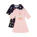 Disney Princess Baby & Toddler Girl Elbow Sleeve Knit Dresses, 2-Pack, Sizes 12M-5T