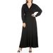 24seven Comfort Apparel Plus Size V-Neck Long Sleeve Maxi Dress