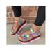 LUXUR Womens Open Toe Tie Dye Sandals Ladies Summer Platform Wedges Breathable Magic Tape Shoes Size