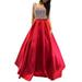 TOYFUNNY Womens Satin Beading Evening Party Gown Sequins Formal Prom Long Dress