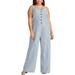 Rachel Rachel Roy Womens Plus Zarita Wide Leg Striped Jumpsuit Navy 18W