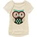 Girls' Short Sleeve Crochet Side Panel Owl Top