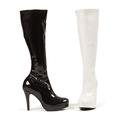 421-GROOVE, 4 inch Knee High Boots With Zipper