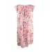 Miss Elaine Women's Flutter-Sleeve Printed Nightgown (L, Blush)