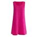 DaciyeLace Dress Women Sleeveless Two Layer Summer Beach Sundress (Rose Red L)