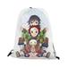 HEQU Demon Slayer Drawstring Backpack ,Japanese Anime Outdoor Gym Bags Travel School Daypack For Children Adults
