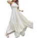 Women's Sleeveless Backless Sexy Evening Party Tunic Maxi Dresses Pleated Halter Dress