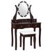 Vanity Table Set Makeup Dressing Table with 10 LED Lights