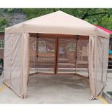 13 Ft Pop-Up Gazebo Tent Outdoor Canopy Hexagonal Canopies Gazebos & Pergolas 6 Sided for Patio Garden Backyard BBQ Garden