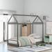 AOOLIVE Twin Size Wooden House Bed, Gray