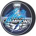Steven Stamkos Tampa Bay Lightning Autographed 2021 Stanley Cup Champions Logo Hockey Puck
