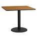36'' Square Laminate Table Top with 24'' Round Table Height Base - 36"W x 36"D x 31.125"H
