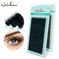 NATUHANA 16 rangées noir mat synthétique vison Extension de cils naturel doux Faux cils individuels