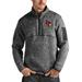 Men's Antigua Heathered Charcoal Illinois State Redbirds Fortune Quarter-Zip Pullover Jacket